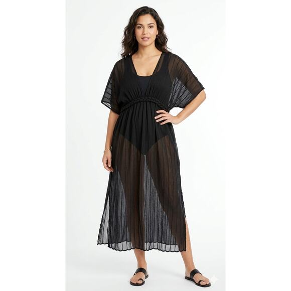 Time and Tru Other - Time and Tru Black Braided Waist Kaftan Swim Cover-Up - Size XL (16-18) - NWT